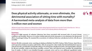 Physical activity VS prolonged sitting